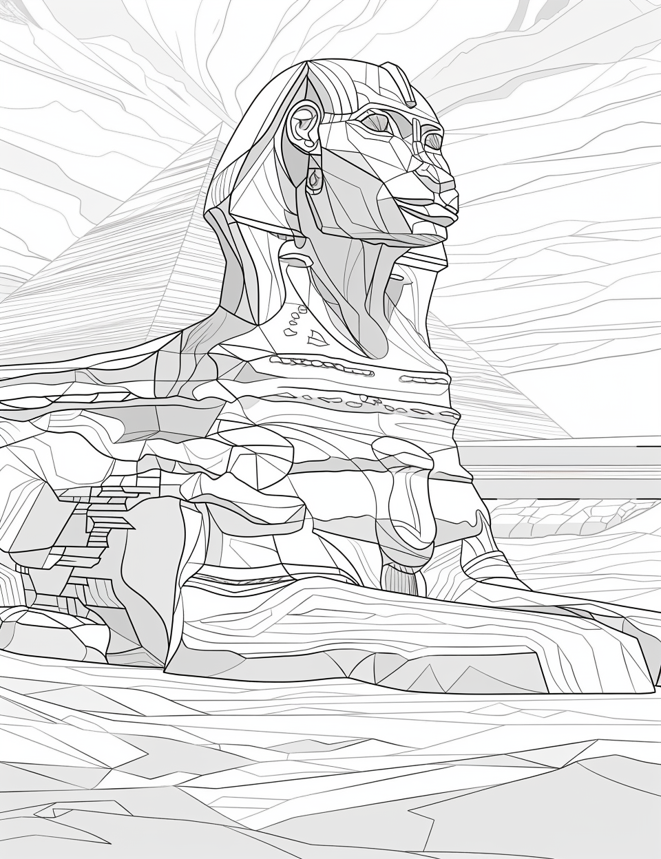 Coloring Book Sphinx Giza Illustration