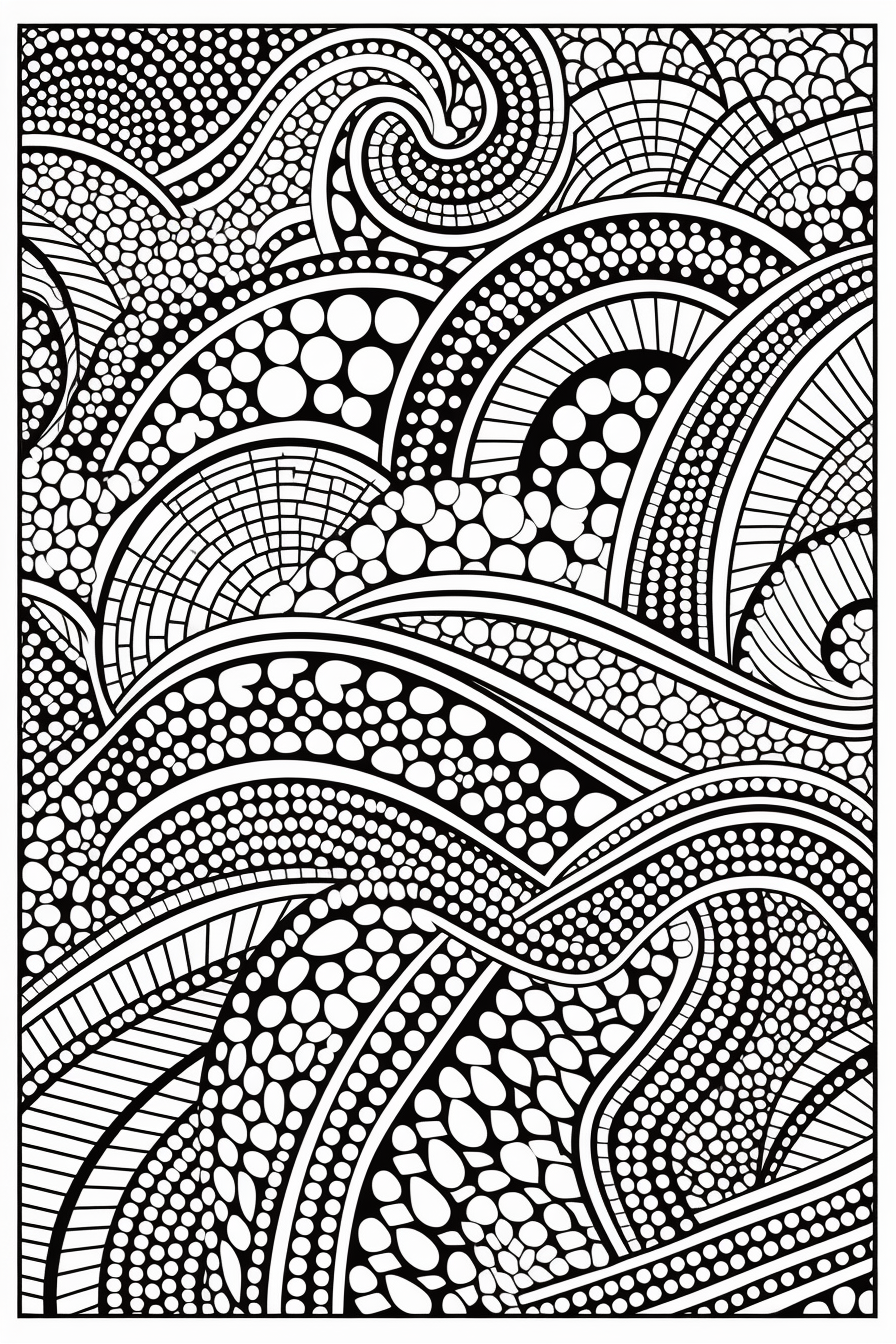 Coloring Page with Basic Shapes and Patterns