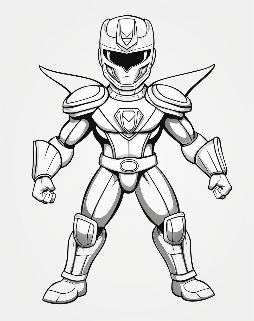 Power Rangers ducking motion coloring page