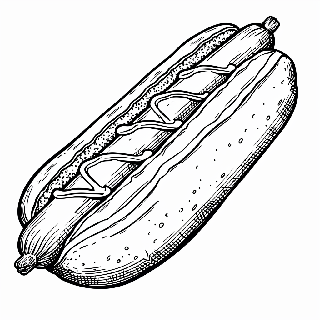 Coloring Page Toddler Hotdog Cartoon