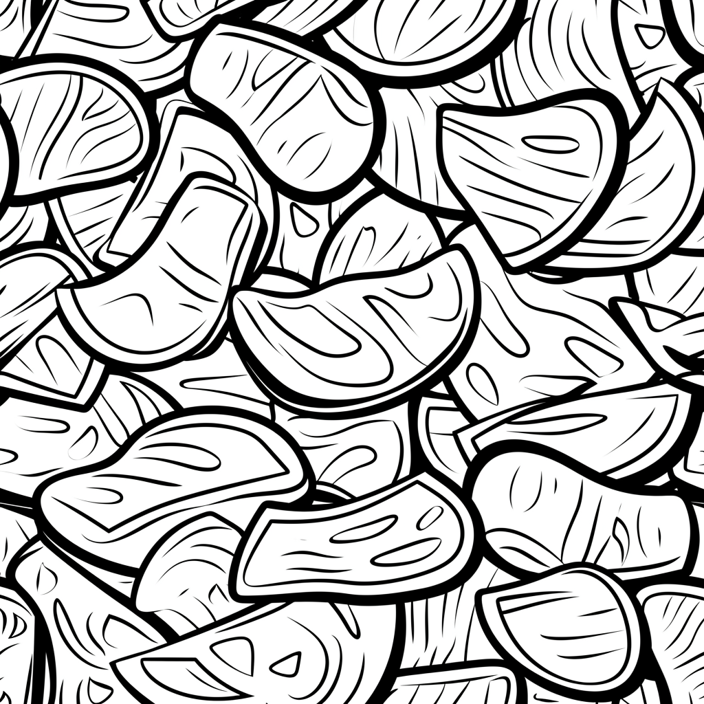 Coloring Page for Toddler with Potato Chips Cartoon