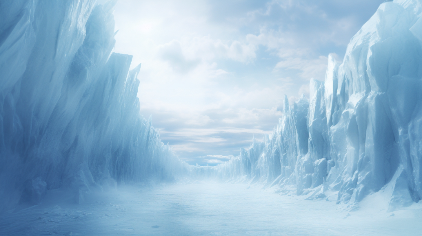 Exhilarating view of colossal ice wall reaching the sky