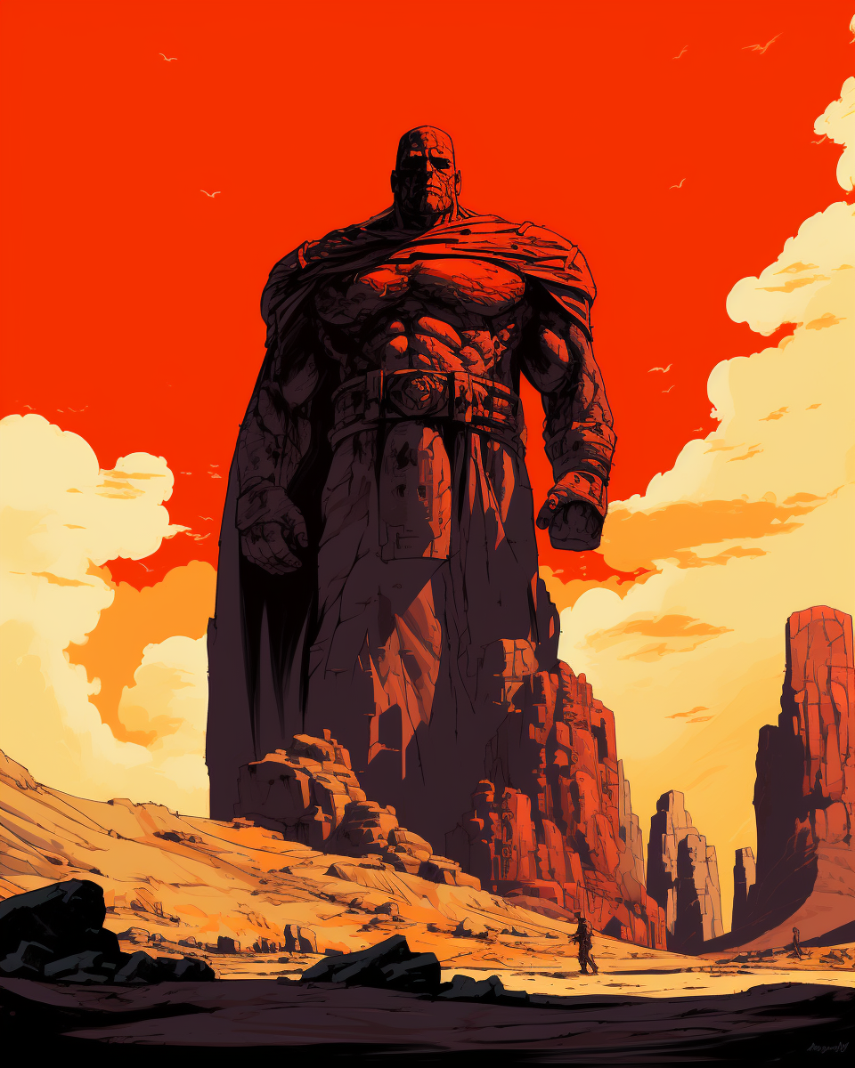 Colossus in desert art Mike Mignola