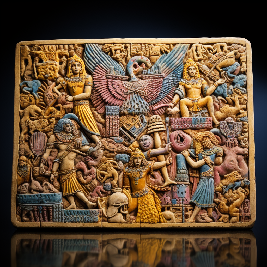 Artistic colourful clay tablet of the world  ?