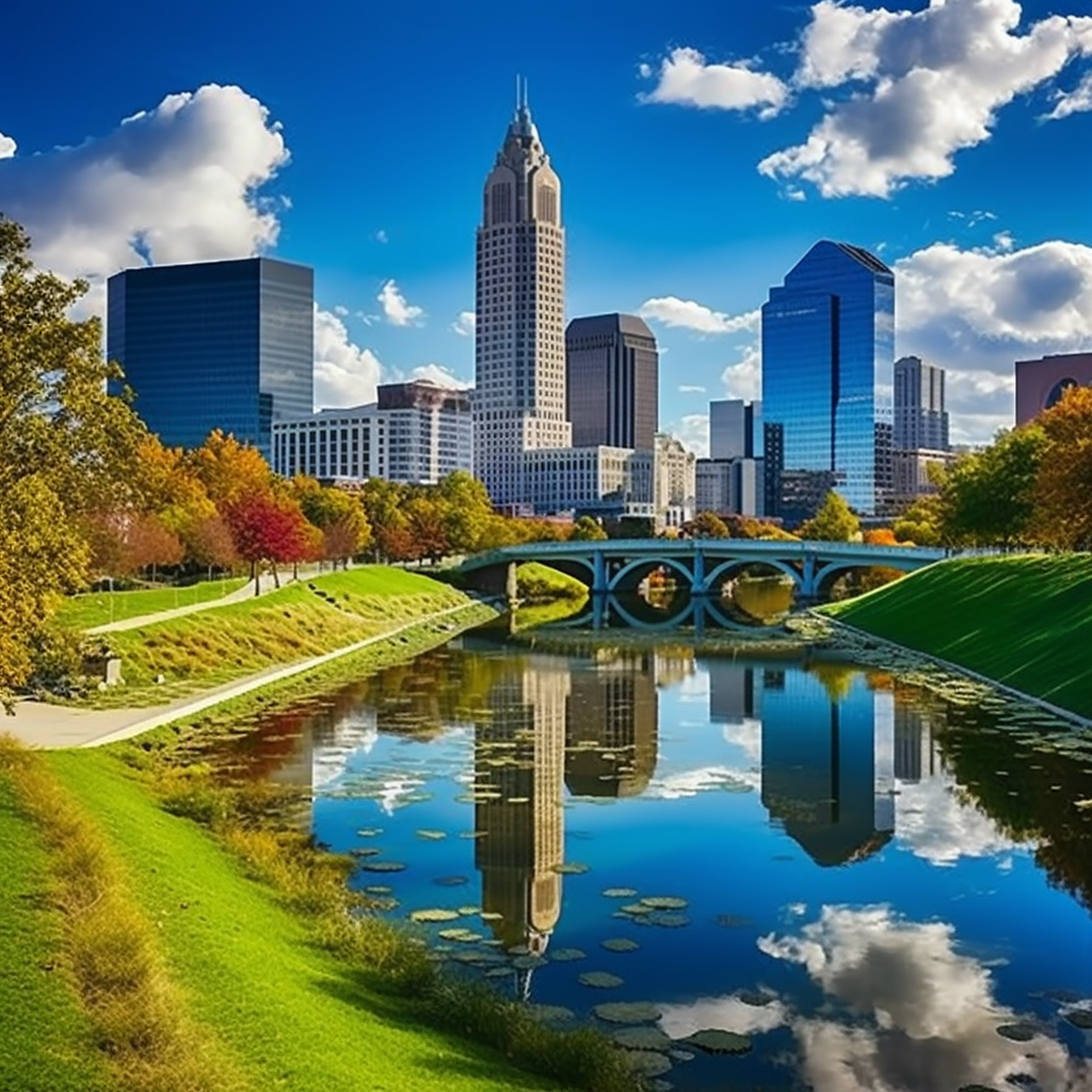 Beautiful view of Columbus Ohio skyline