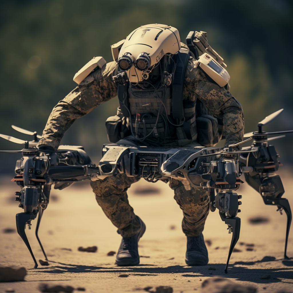 Bipedal combat drone by Ordinary Technology