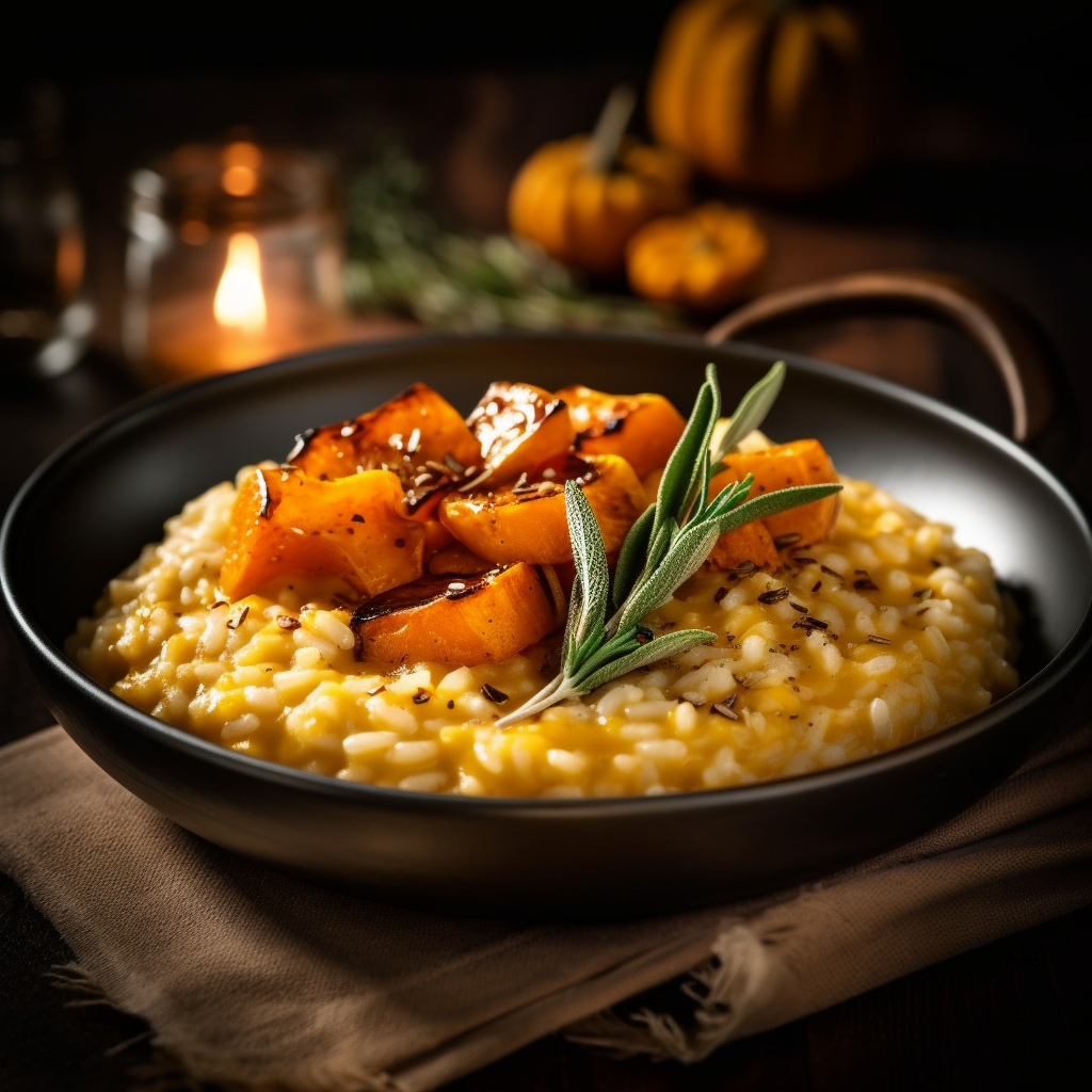 Creamy Pumpkin Risotto with Wildflower Honey and Rosemary