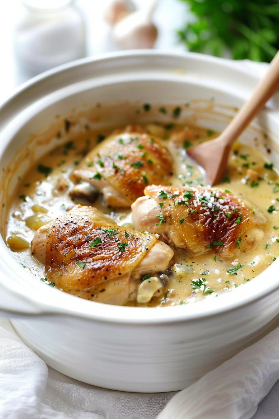 Creamy Chicken Gravy on Table