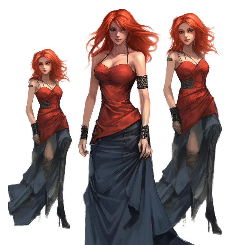 Comic character wearing a stylish dress