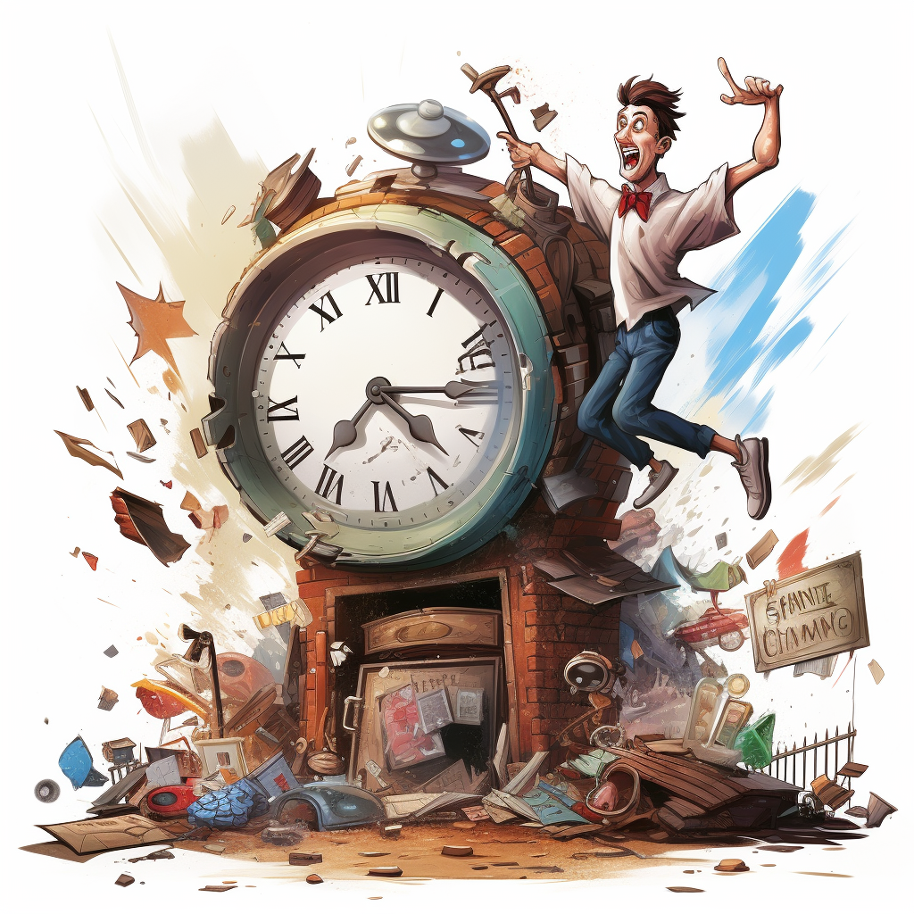 Comic Figure Throwing Clock