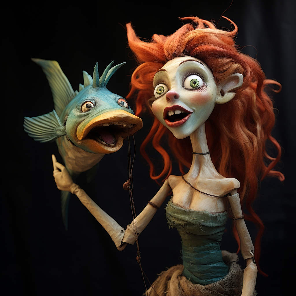 Comical mermaid puppet photo