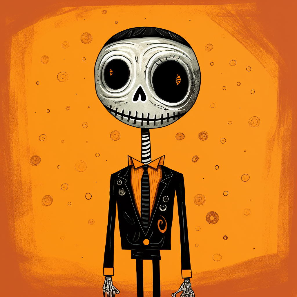 Adorable skeleton in Halloween costume