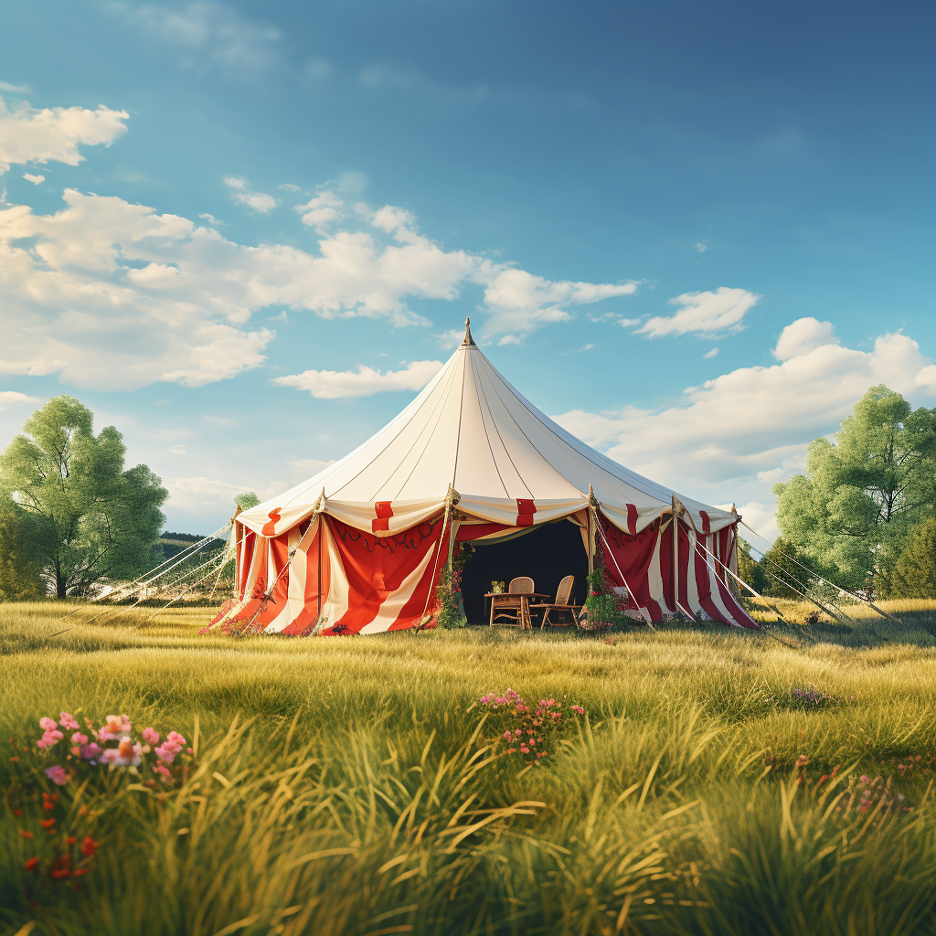 Commercial tent on grass