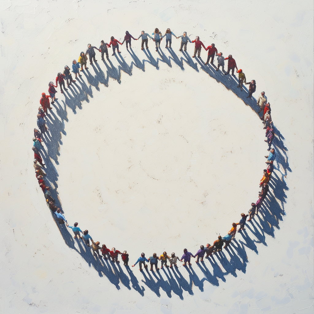 Community Holding Hands in Circle