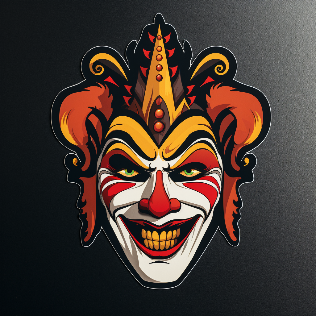 Sticker with company logo inspired by The Clown film