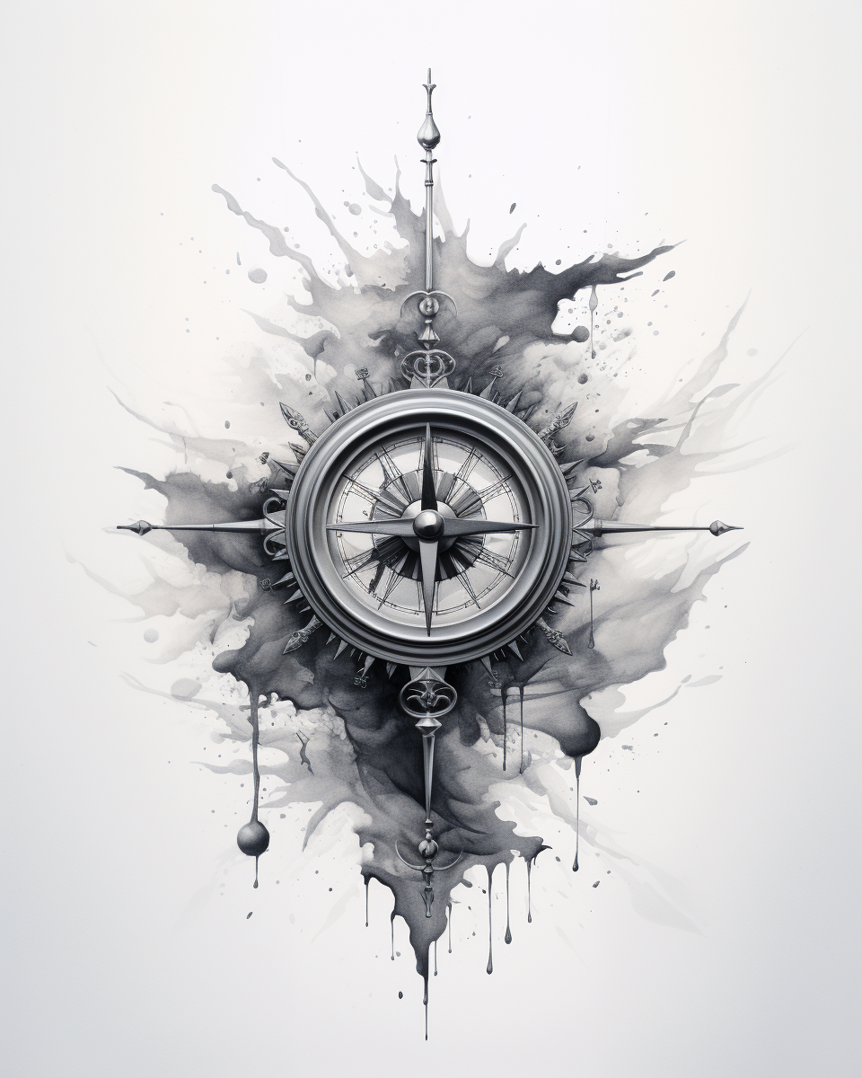 A gray tinted compass guiding the way