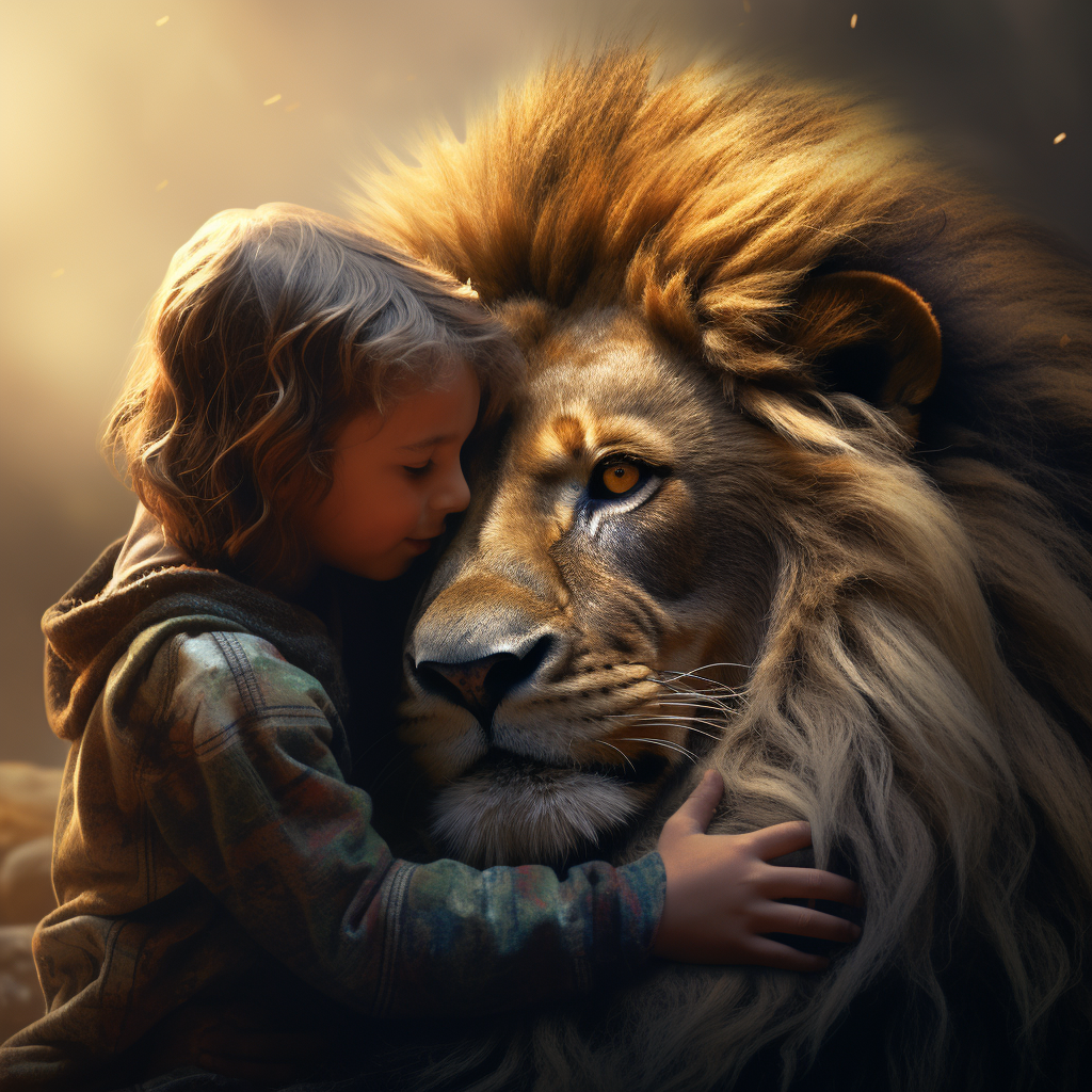 Reflection of Complex Emotions with Lion and Human