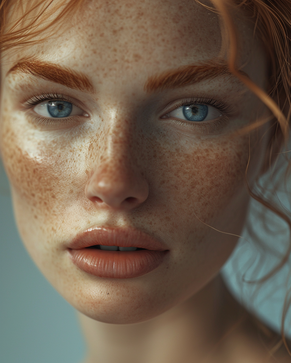 Gorgeous woman with freckles