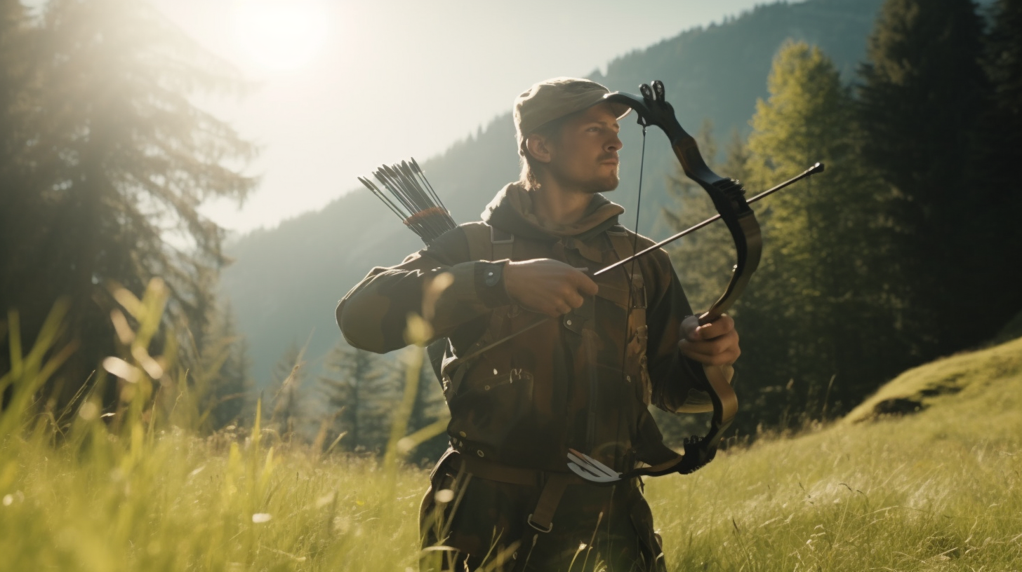 Compound Bow Hunter in German Alps