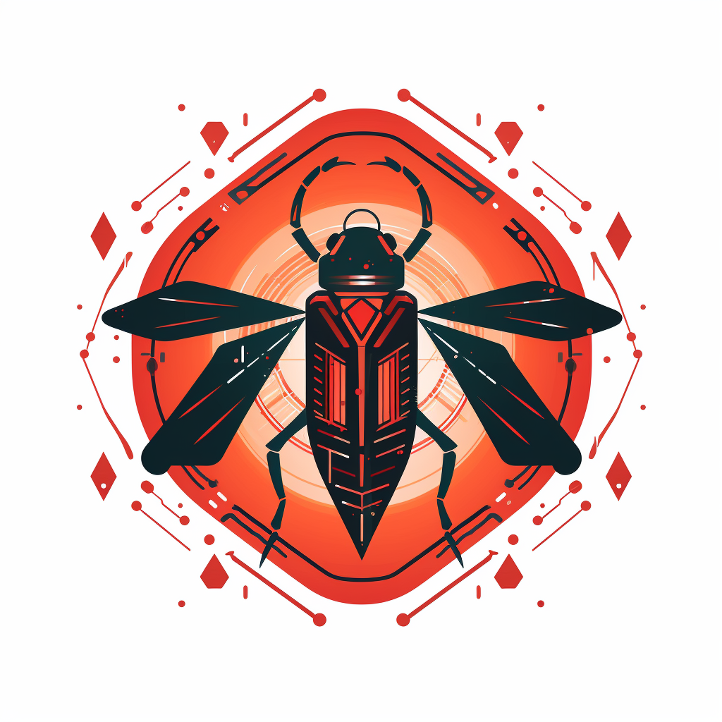 Computer bug symbol in vector drawing