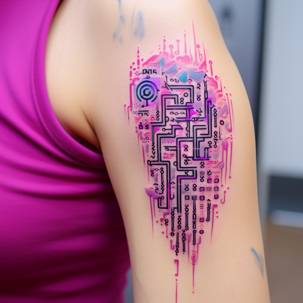 Computer code tattoo design