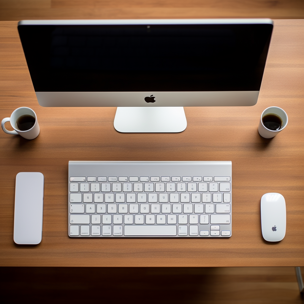 Full view of computer keyboard on desk