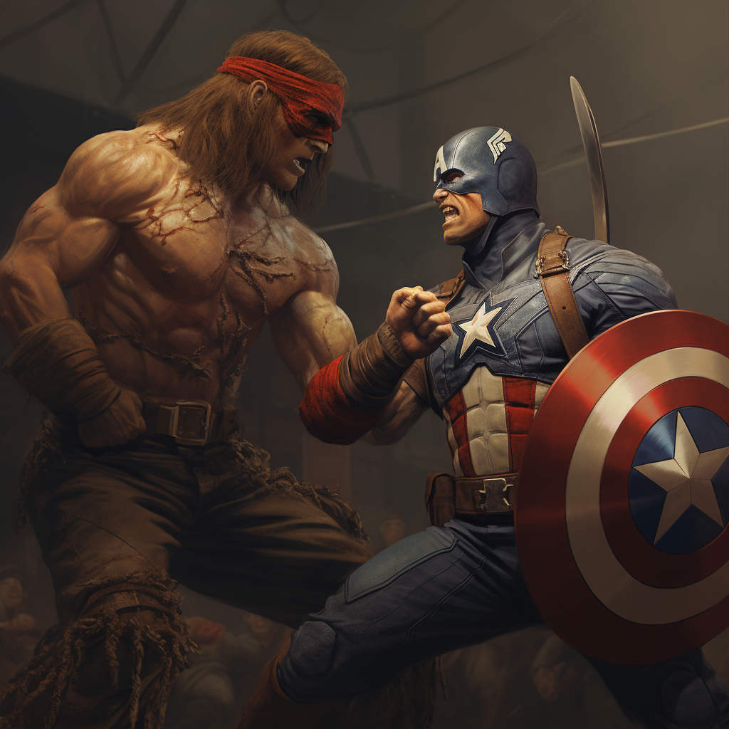 Conan Fighting Captain America Image