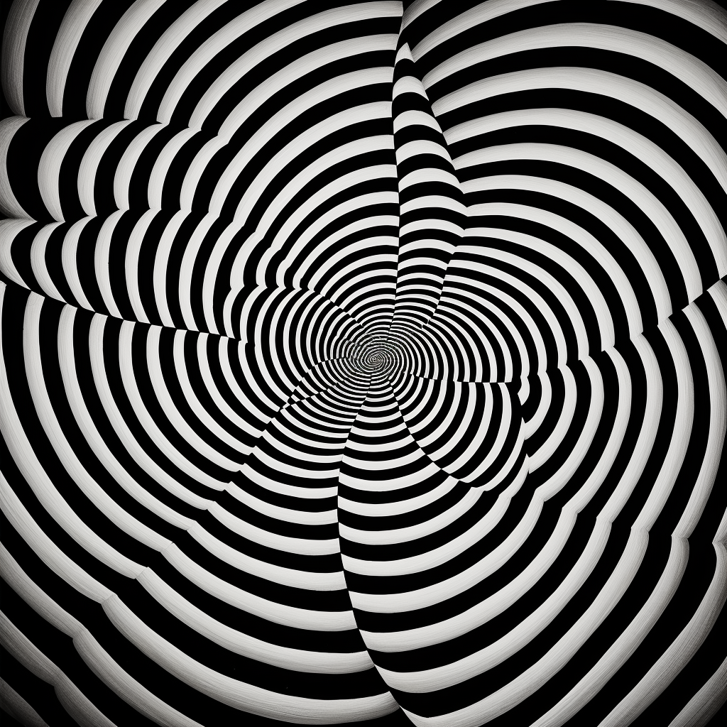 Abstract black and white concentric circles