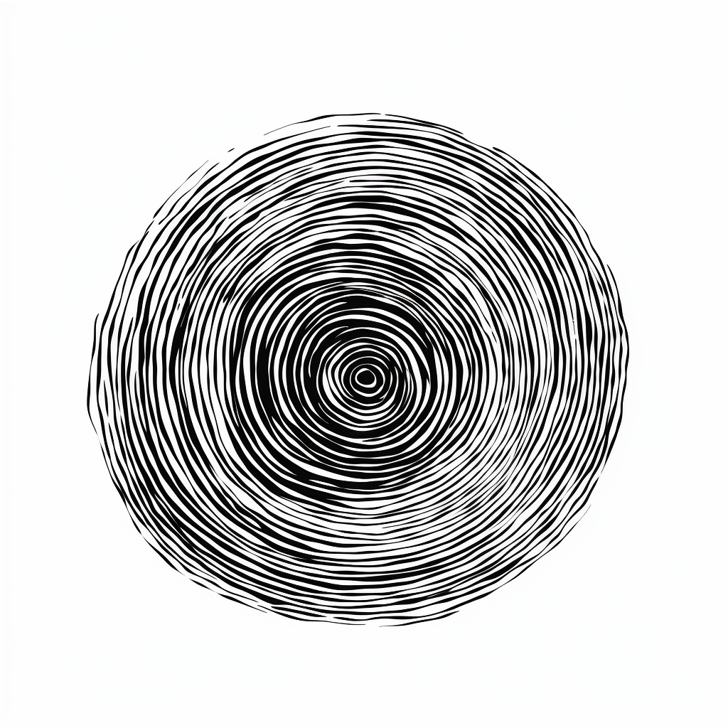 Hand-drawn sketch of concentric circular rings