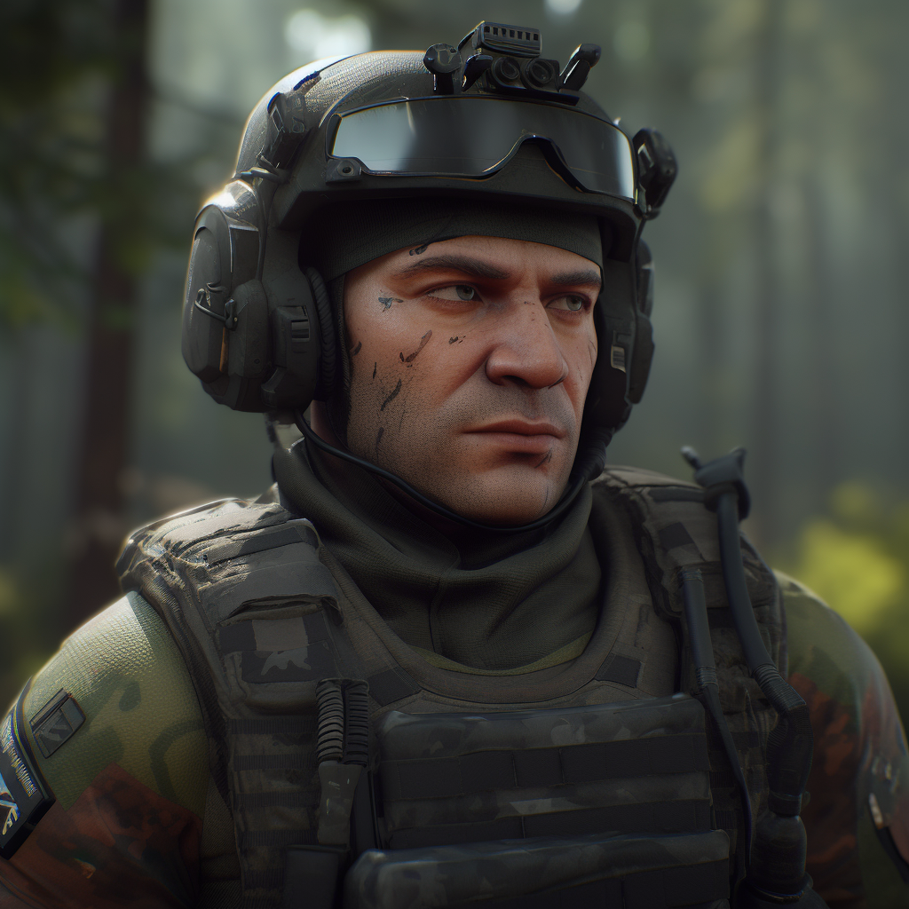 Hyper realistic soldier concept character image