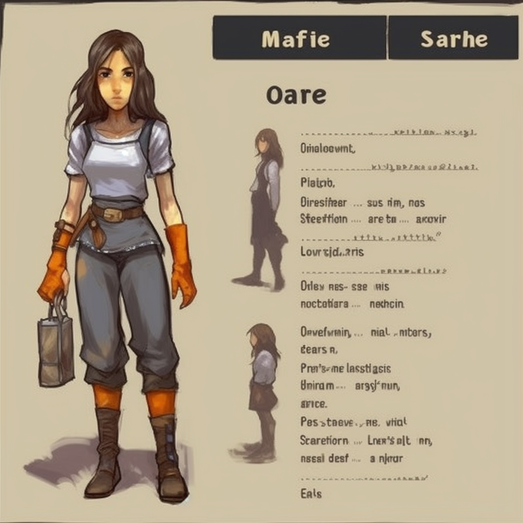 Young fair-skinned woman concept art