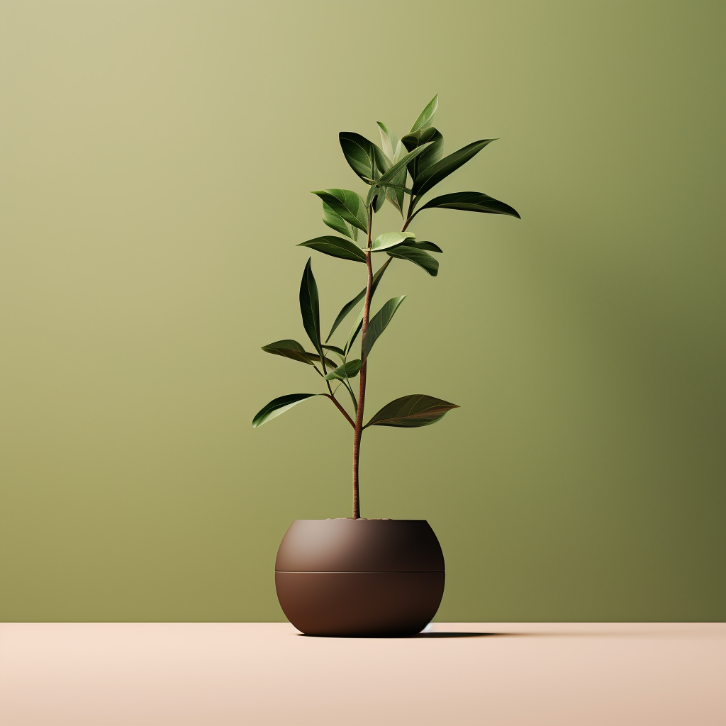 Conceptual minimalist plant artwork