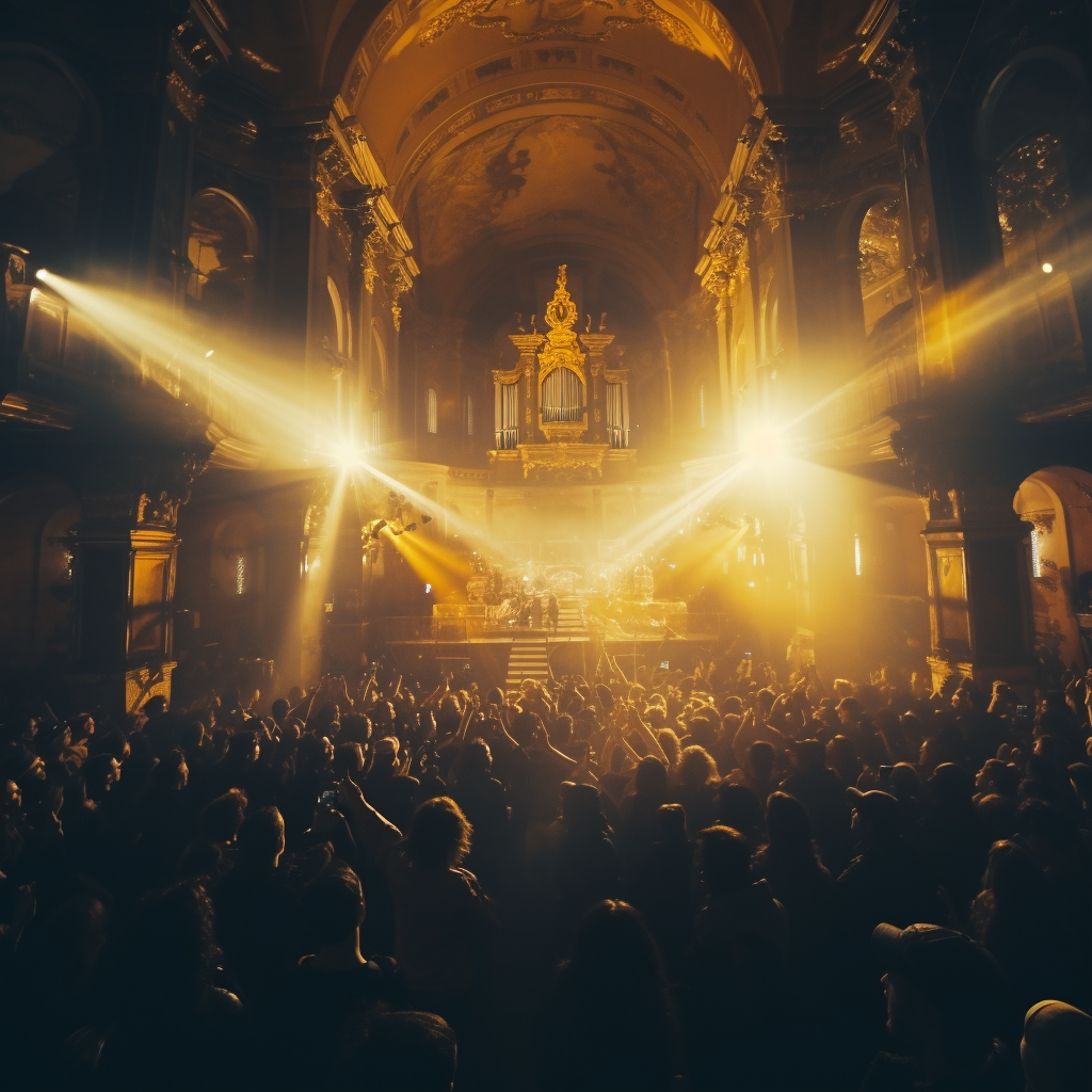 Church Concert Yellow Lighting Cinematic