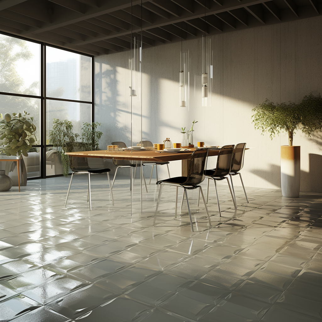 Concrete Brutalist Dining Room Design