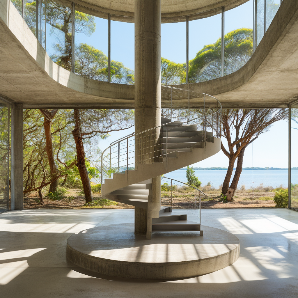 Concrete Steel Campo Baeza Tower amidst mangrove and sea