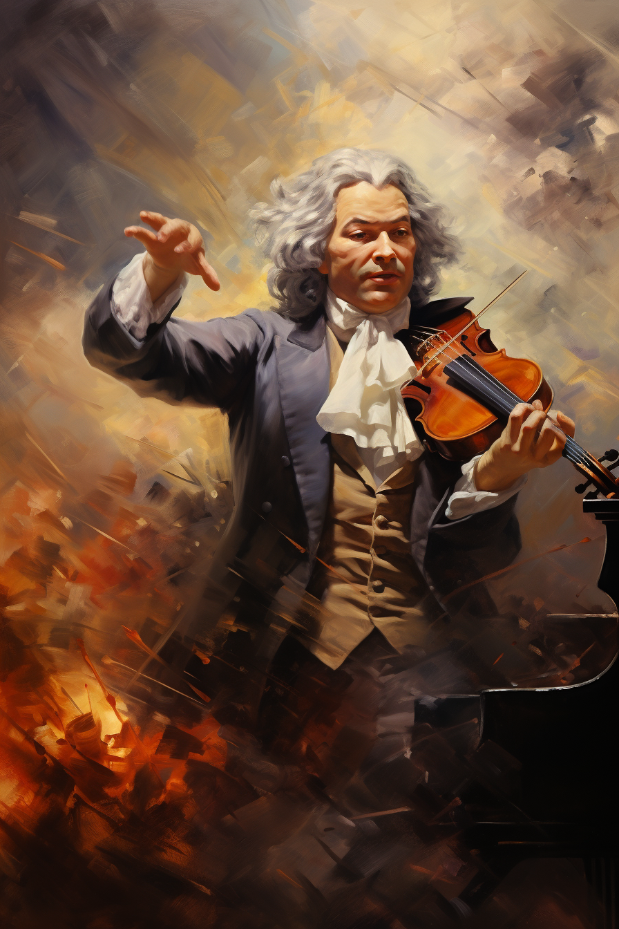 Johann Sebastian Bach conducting symphony