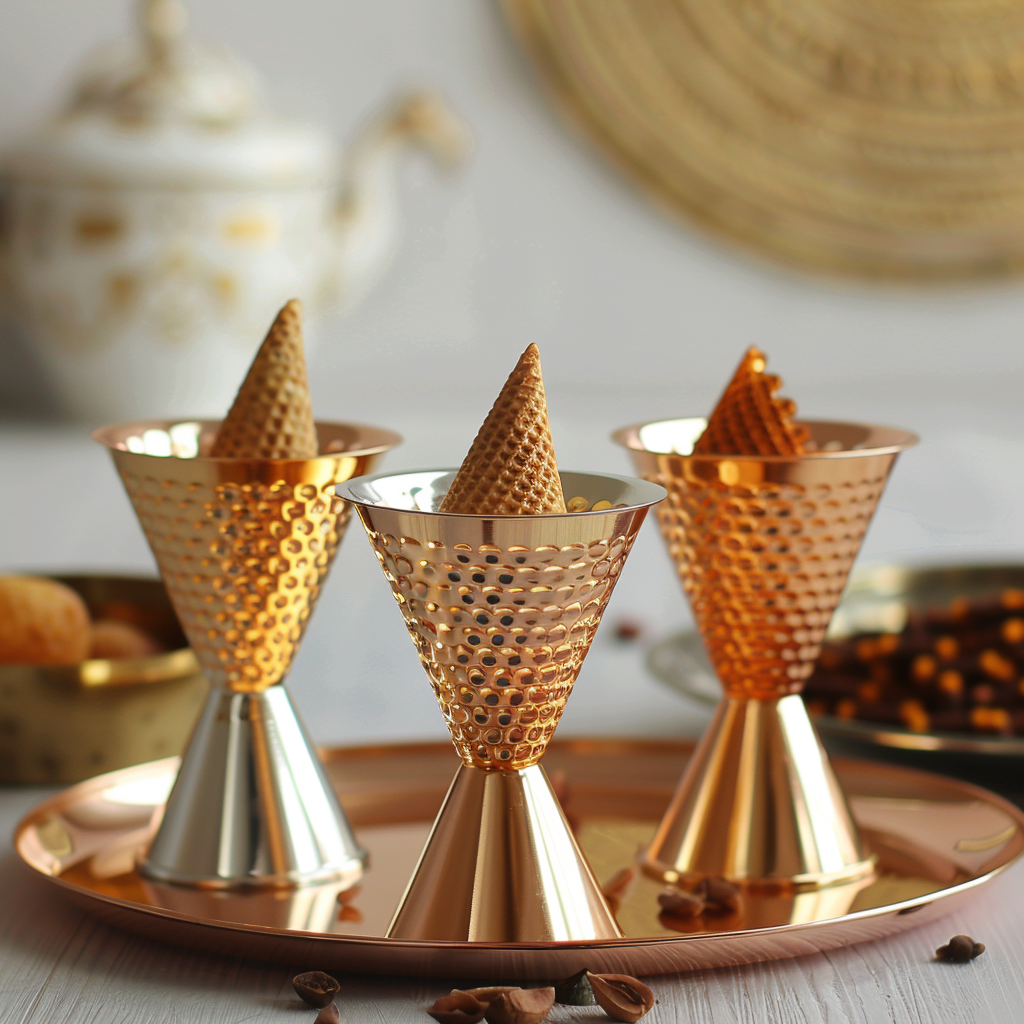 Cone Holder Bhel Gold Rose