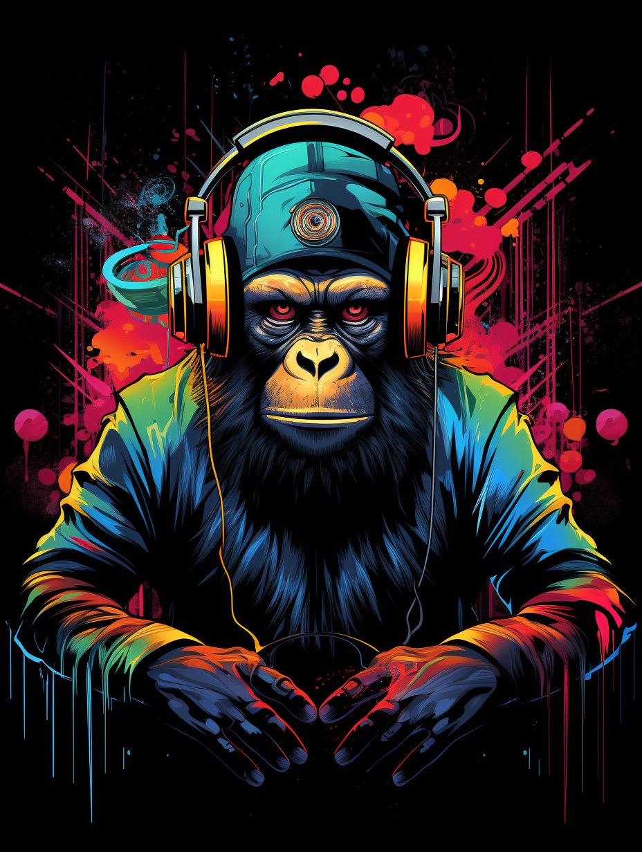 Confident Ape DJ T-shirt Design