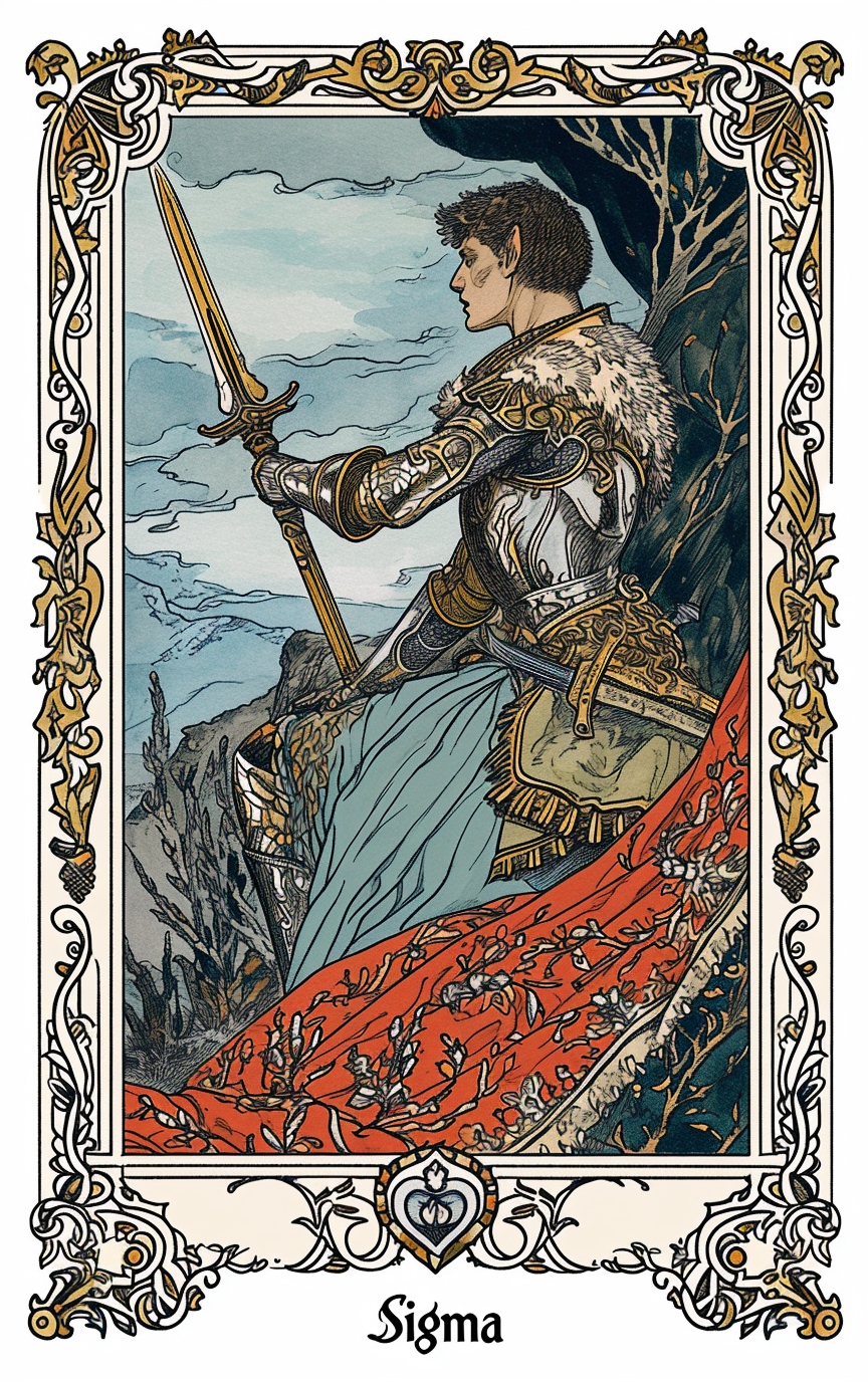 Vibrant confident man tarot card