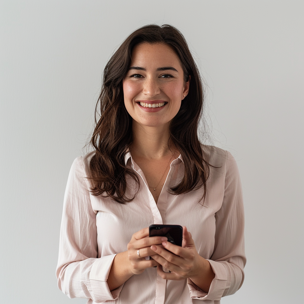 Confident businesswoman with phone