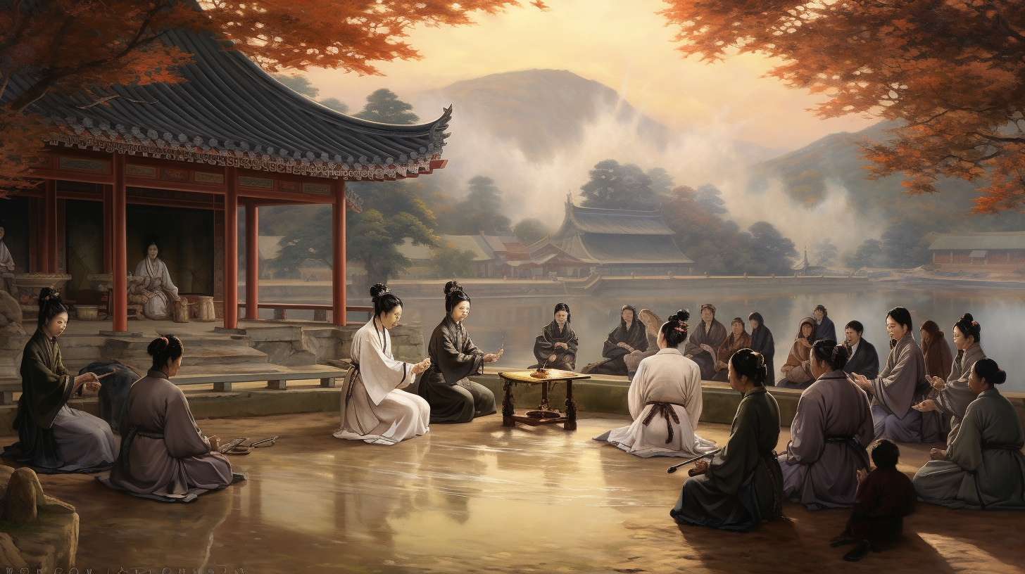 Scholars in Confucian ritual ceremony  ?