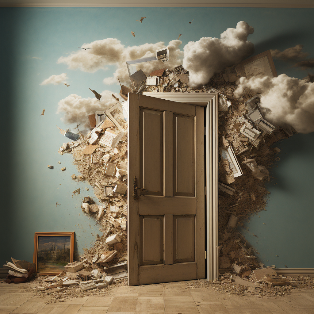 Surreal and realistic door image