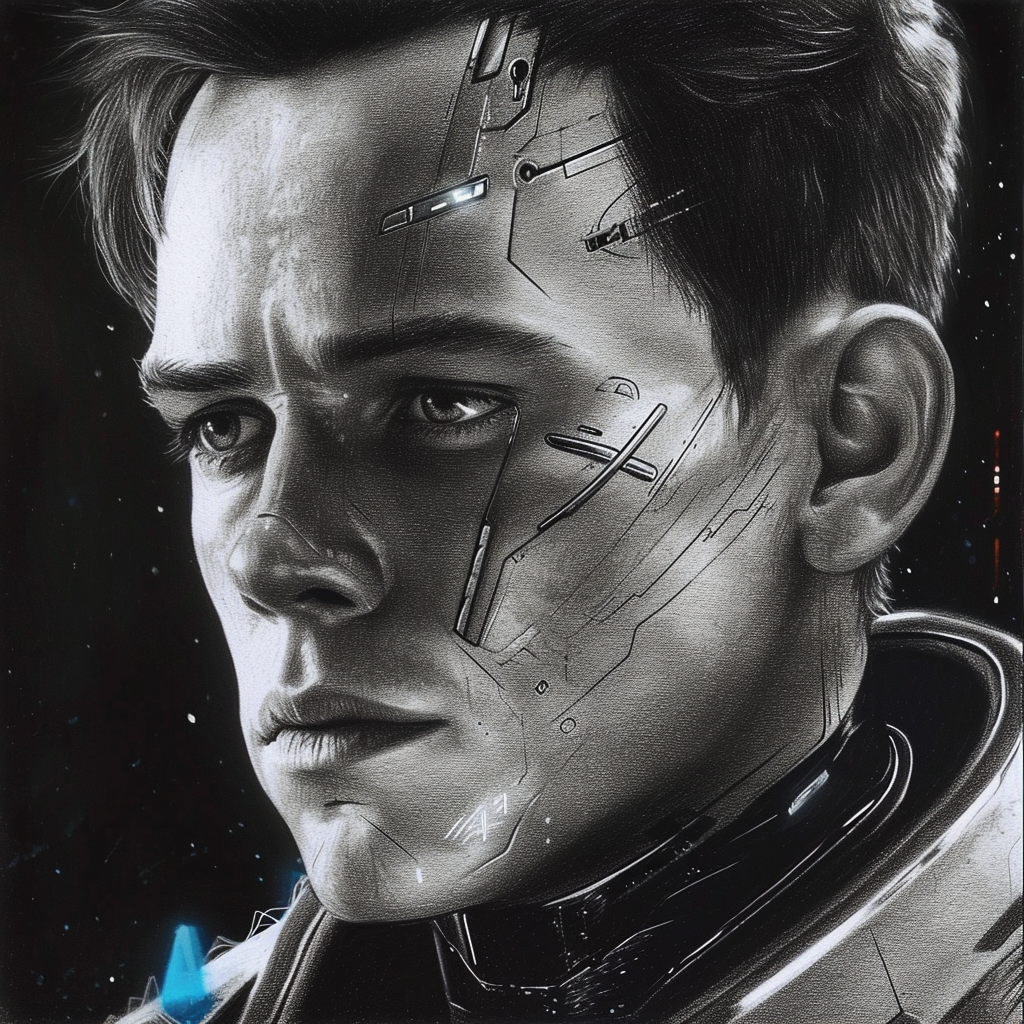 Illustration of Connor RK800 from Detroit Become Human