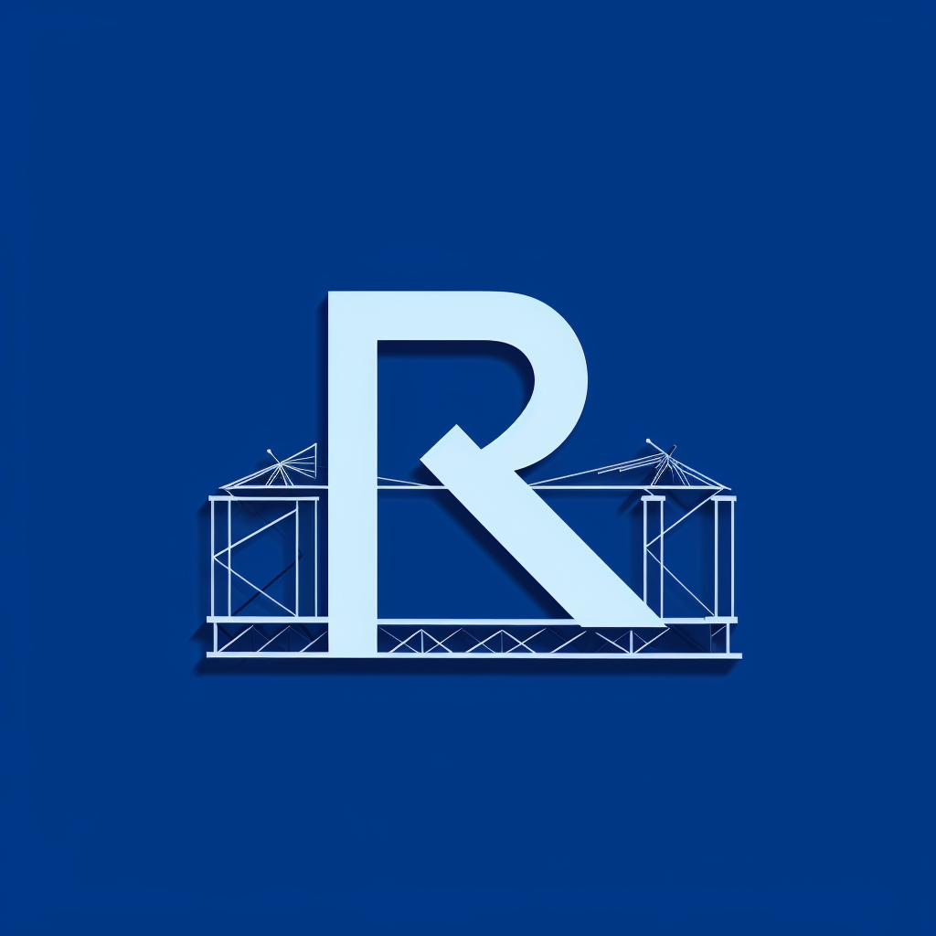 Construction logo in blueprint style