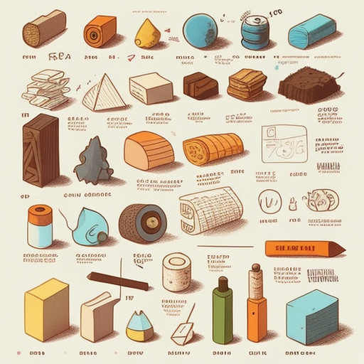 Construction materials illustration sketch