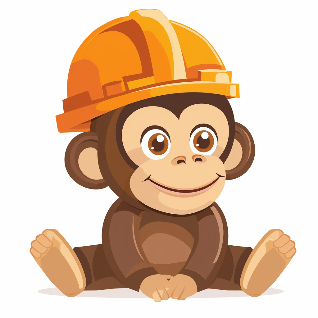 Construction Monkey Vector Icon