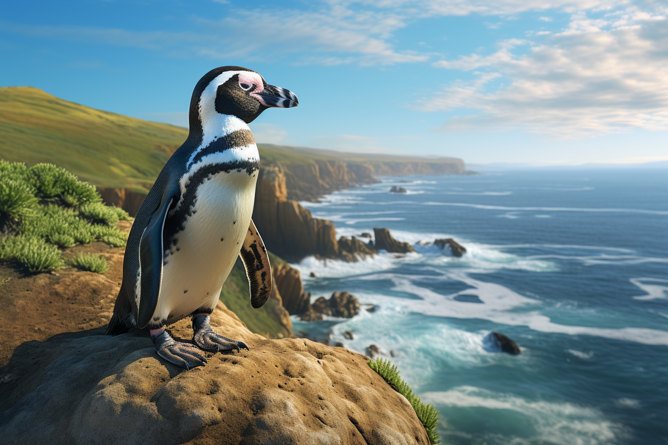 Contemplative African Penguin by the Sea