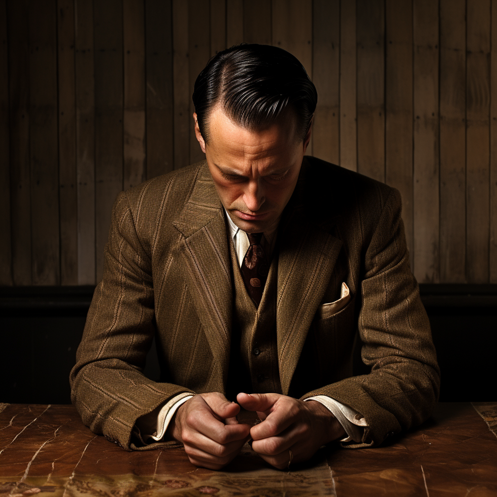 Stylish man in brown checked suit