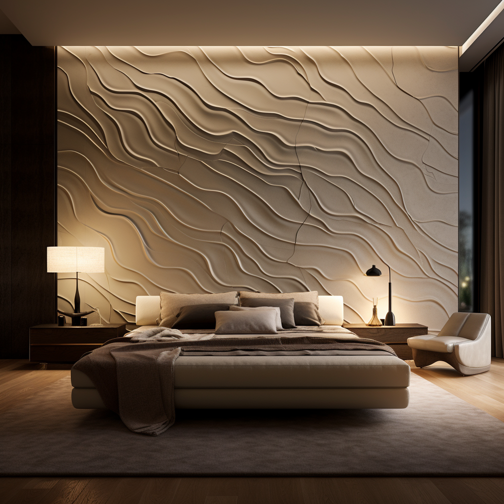 Cozy Lighting Enhances Contemporary Accent Wall