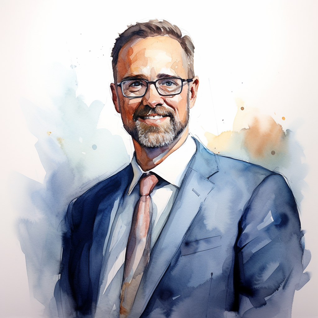Watercolor painting of contemporary leadership advisors